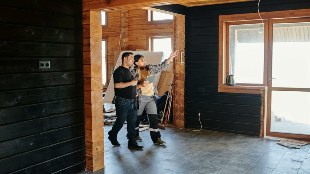 Two People Checking on a Construction Project